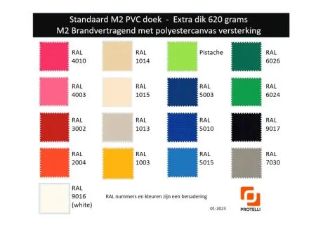 Kleuren PVC doek 620 grams